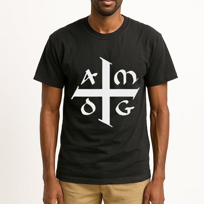 Amdg Ad Majorem Dei Gloriam Big Jesuit Cross Tall T-Shirt