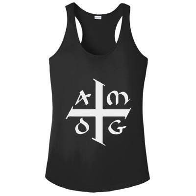 Amdg Ad Majorem Dei Gloriam Big Jesuit Cross Ladies PosiCharge Competitor Racerback Tank