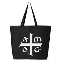 Amdg Ad Majorem Dei Gloriam Big Jesuit Cross 25L Jumbo Tote