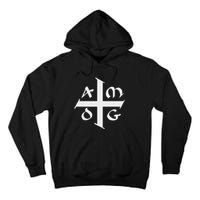 Amdg Ad Majorem Dei Gloriam Big Jesuit Cross Tall Hoodie