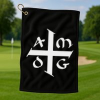 Amdg Ad Majorem Dei Gloriam Big Jesuit Cross Golf Towel