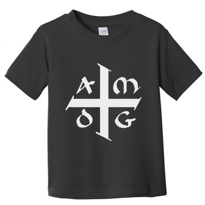 Amdg Ad Majorem Dei Gloriam Big Jesuit Cross Toddler T-Shirt