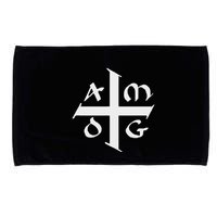 Amdg Ad Majorem Dei Gloriam Big Jesuit Cross Microfiber Hand Towel