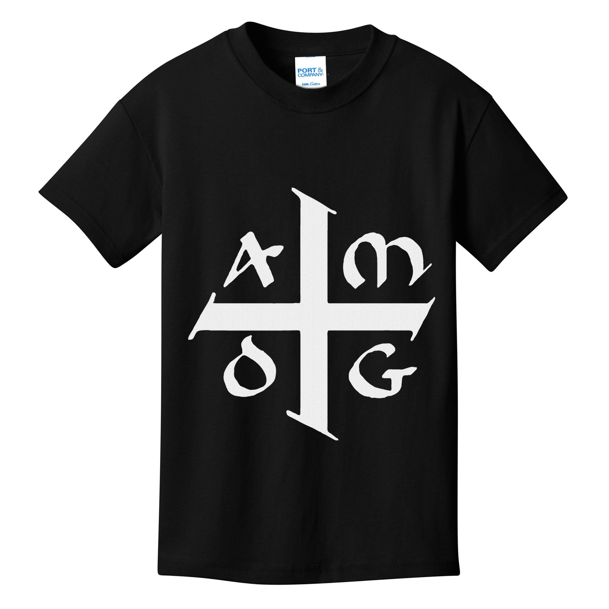 Amdg Ad Majorem Dei Gloriam Big Jesuit Cross Kids T-Shirt