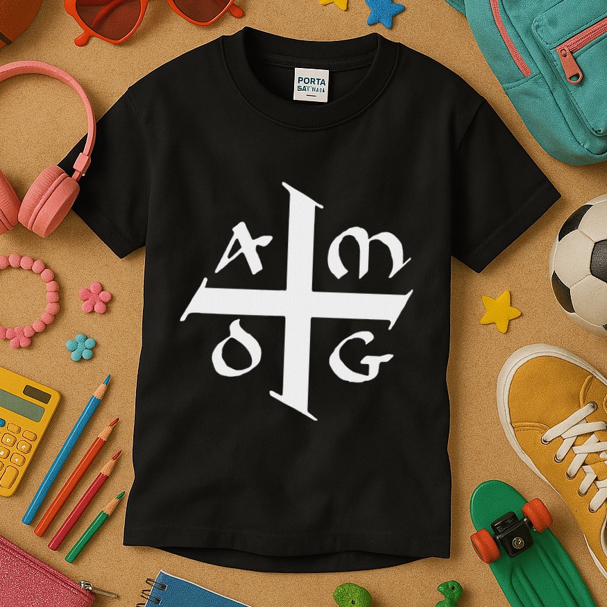 Amdg Ad Majorem Dei Gloriam Big Jesuit Cross Kids T-Shirt