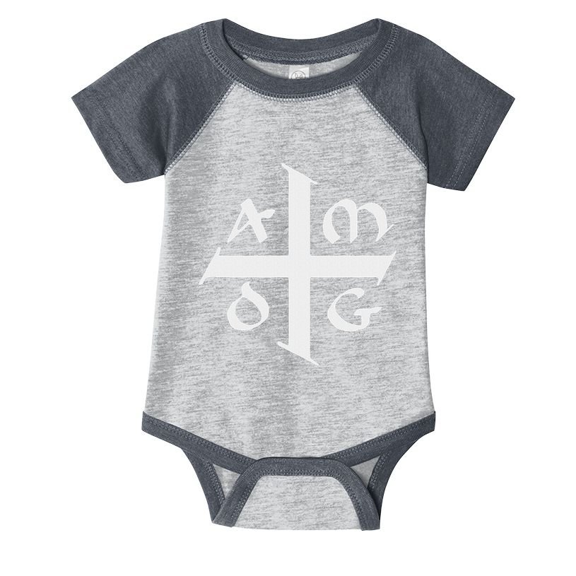 Amdg Ad Majorem Dei Gloriam Big Jesuit Cross Infant Baby Jersey Bodysuit