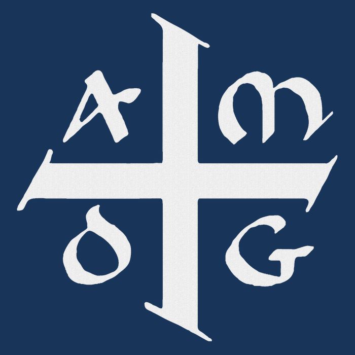 Amdg Ad Majorem Dei Gloriam Big Jesuit Cross Infant Baby Jersey Bodysuit