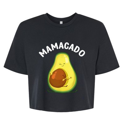 Avocado Art Mama Mom Vegan Guacamole Avocado Lover Bella+Canvas Jersey Crop Tee