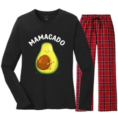 Avocado Art Mama Mom Vegan Guacamole Avocado Lover Women's Long Sleeve Flannel Pajama Set 