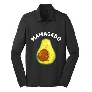 Avocado Art Mama Mom Vegan Guacamole Avocado Lover Silk Touch Performance Long Sleeve Polo