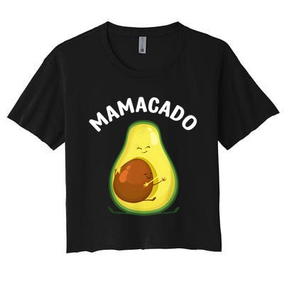 Avocado Art Mama Mom Vegan Guacamole Avocado Lover Women's Crop Top Tee