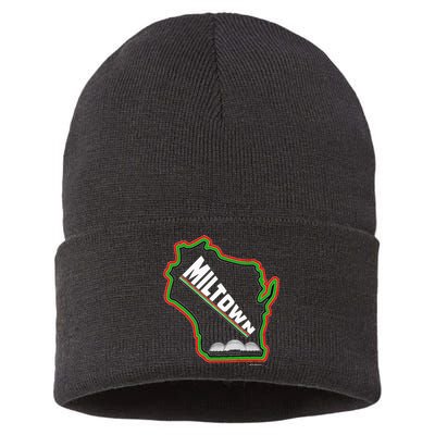 African American Multicolor Wisconsin Miltown Map Sustainable Knit Beanie