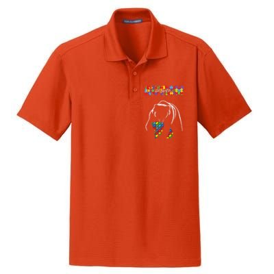 Autism Awareness Mom Accept Autistic Son Daughter Mama Bear Cool Gift Dry Zone Grid Polo