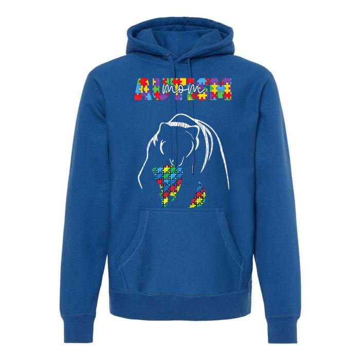 Autism Awareness Mom Accept Autistic Son Daughter Mama Bear Cool Gift Premium Hoodie