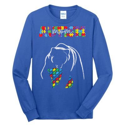 Autism Awareness Mom Accept Autistic Son Daughter Mama Bear Cool Gift Tall Long Sleeve T-Shirt