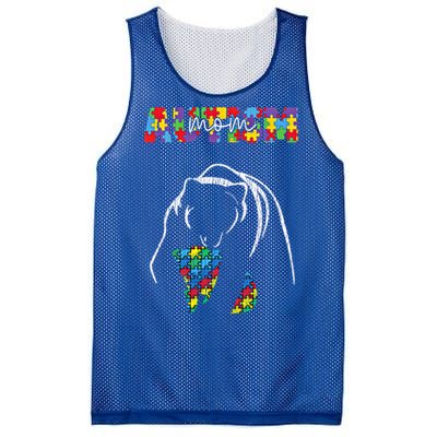 Autism Awareness Mom Accept Autistic Son Daughter Mama Bear Cool Gift Mesh Reversible Basketball Jersey Tank