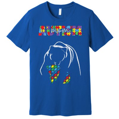 Autism Awareness Mom Accept Autistic Son Daughter Mama Bear Cool Gift Premium T-Shirt