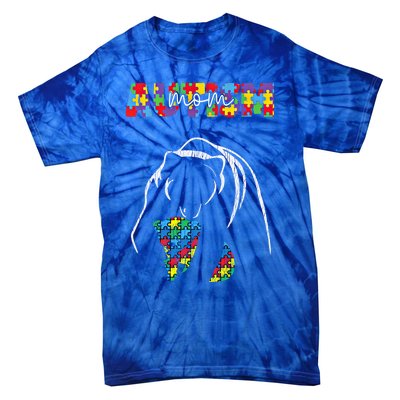 Autism Awareness Mom Accept Autistic Son Daughter Mama Bear Cool Gift Tie-Dye T-Shirt