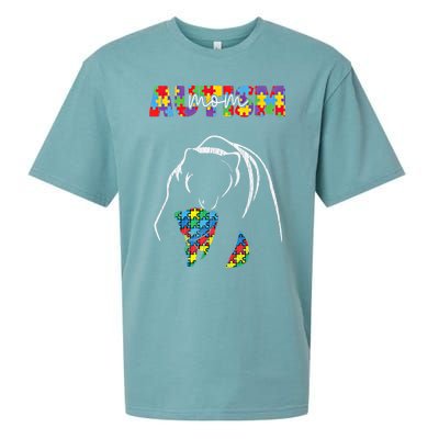 Autism Awareness Mom Accept Autistic Son Daughter Mama Bear Cool Gift Sueded Cloud Jersey T-Shirt