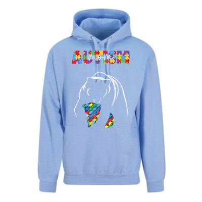 Autism Awareness Mom Accept Autistic Son Daughter Mama Bear Cool Gift Unisex Surf Hoodie