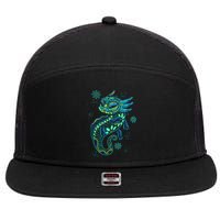 Axolotl Aztec Mexican Salamander Mexico  7 Panel Mesh Trucker Snapback Hat