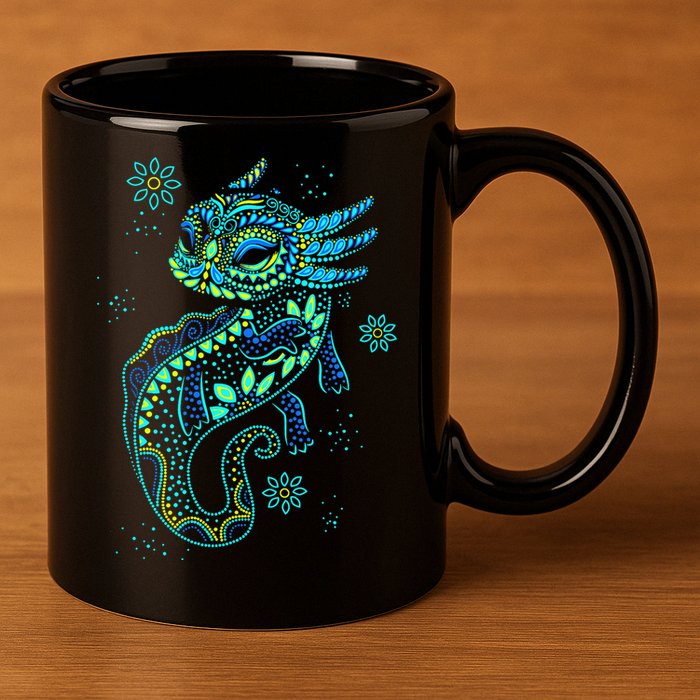 Axolotl Aztec Mexican Salamander Mexico  11oz C Handle Ceramic Mug