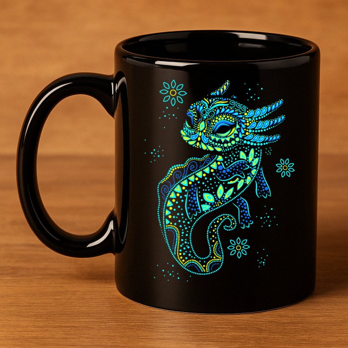 Axolotl Aztec Mexican Salamander Mexico  11oz C Handle Ceramic Mug