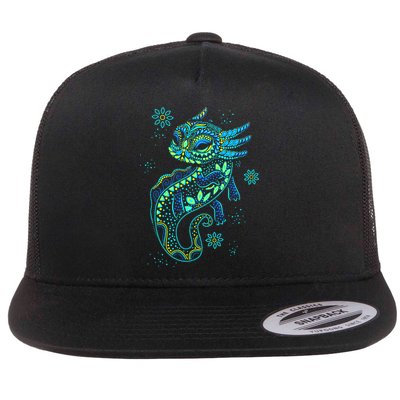Axolotl Aztec Mexican Salamander Mexico  Flat Bill Trucker Hat
