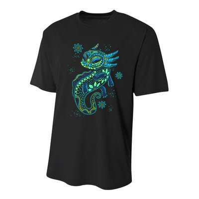 Axolotl Aztec Mexican Salamander Mexico  Youth Performance Sprint T-Shirt