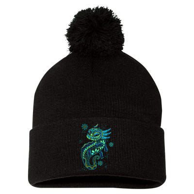 Axolotl Aztec Mexican Salamander Mexico  Pom Pom 12in Knit Beanie
