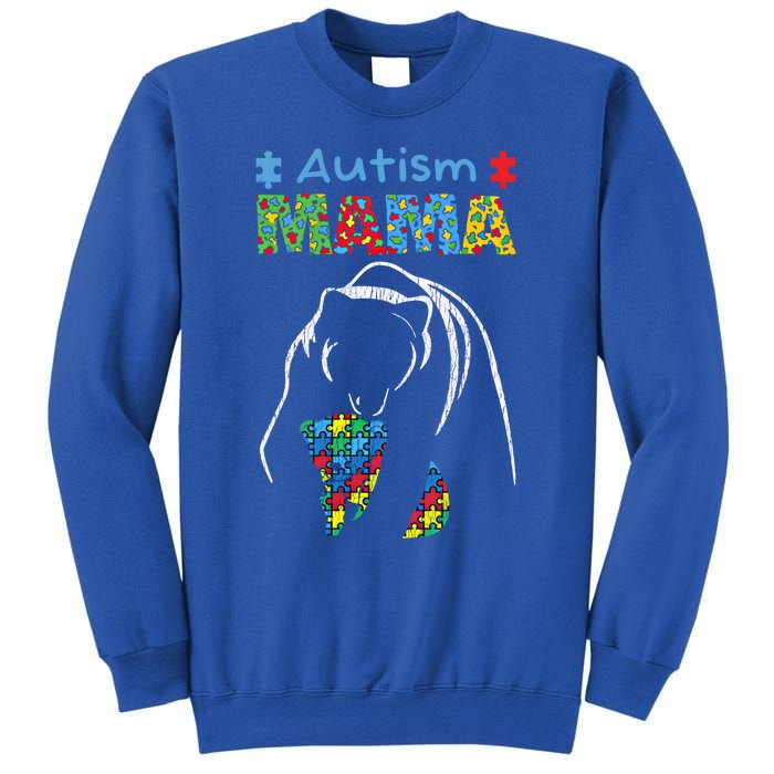 Autism Awareness Mom Mother Autistic Awareness Mama Bear Funny Gift Sweatshirt