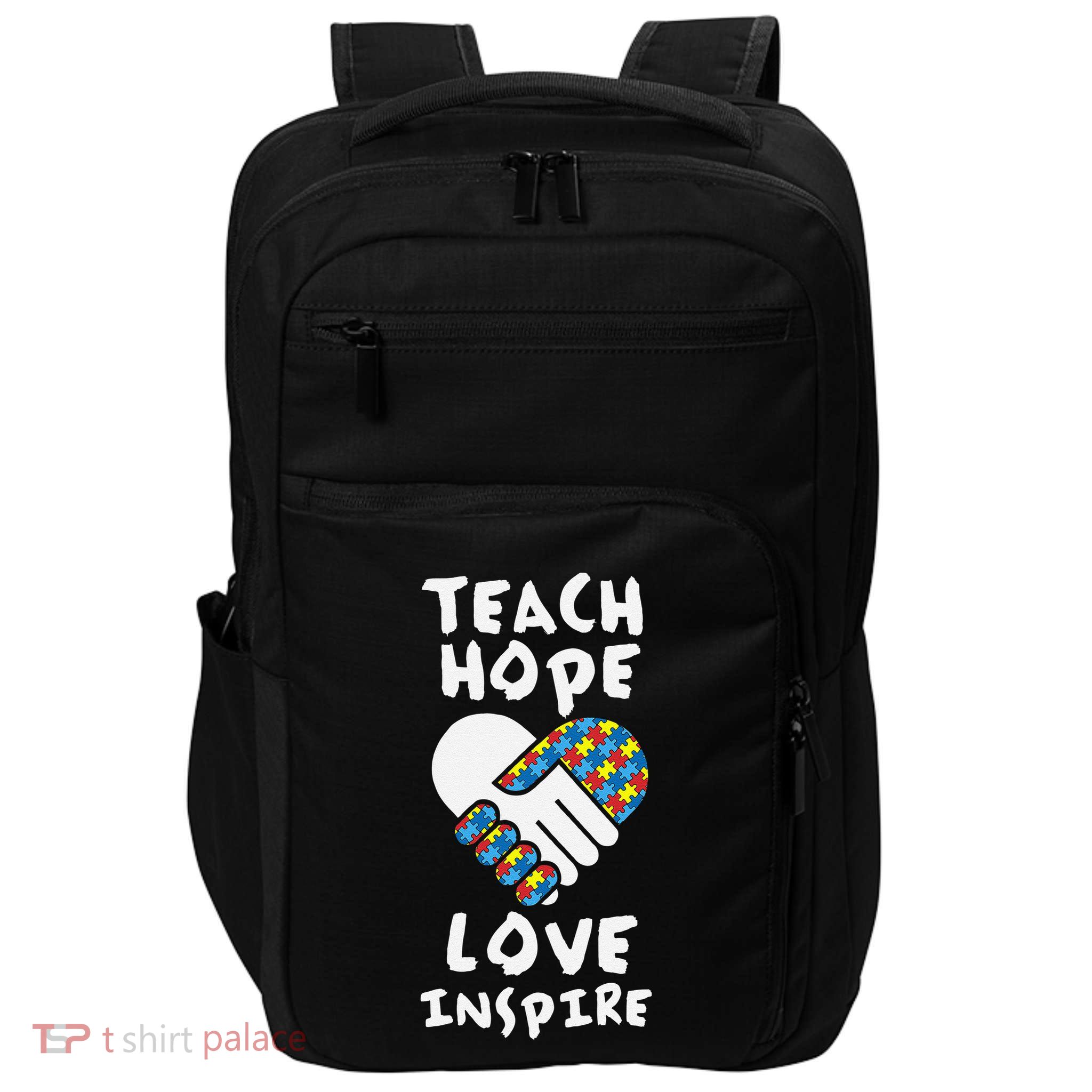 Autistic Awareness Month Teacher Teach Hope Love Autism Day Impact Tech Backpack