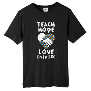 Autistic Awareness Month Teacher Teach Hope Love Autism Day Tall Fusion ChromaSoft Performance T-Shirt