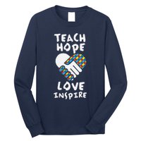 Autistic Awareness Month Teacher Teach Hope Love Autism Day Long Sleeve Shirt