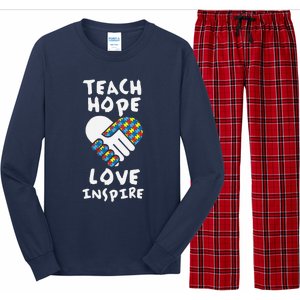 Autistic Awareness Month Teacher Teach Hope Love Autism Day Long Sleeve Pajama Set