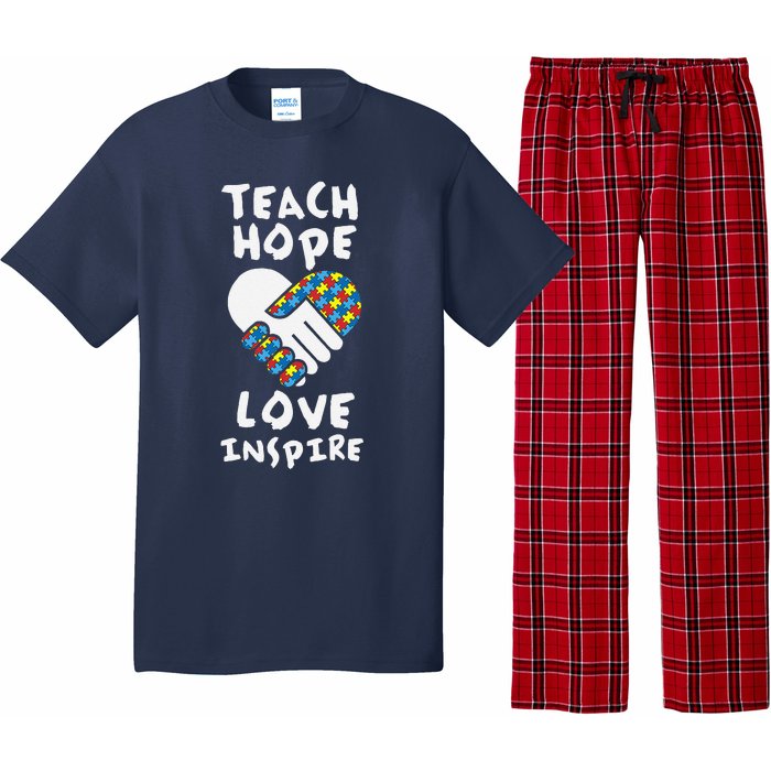 Autistic Awareness Month Teacher Teach Hope Love Autism Day Pajama Set