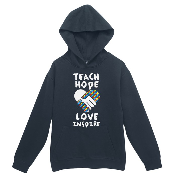 Autistic Awareness Month Teacher Teach Hope Love Autism Day Urban Pullover Hoodie