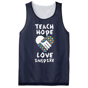 Autistic Awareness Month Teacher Teach Hope Love Autism Day Mesh Reversible Basketball Jersey Tank