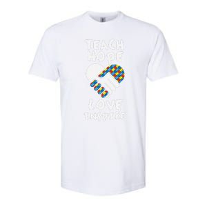 Autistic Awareness Month Teacher Teach Hope Love Autism Day Softstyle CVC T-Shirt