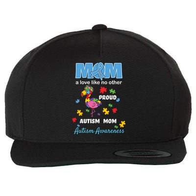 Autism Awareness Mom Mother Love Proud Autism Mama Flamingo Gift Wool Snapback Cap