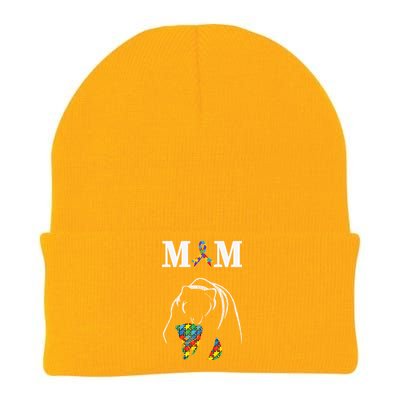 Autism Awareness Mom Proud Autistic Son Daughter Mama Bear Cool Gift Knit Cap Winter Beanie