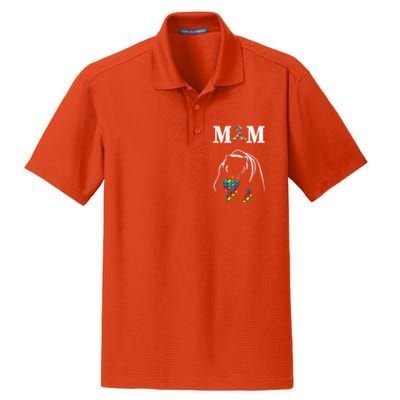 Autism Awareness Mom Proud Autistic Son Daughter Mama Bear Cool Gift Dry Zone Grid Polo