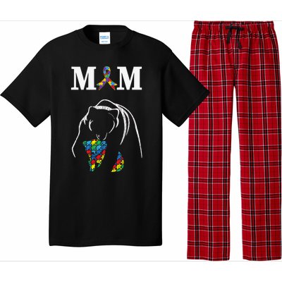 Autism Awareness Mom Proud Autistic Son Daughter Mama Bear Cool Gift Pajama Set