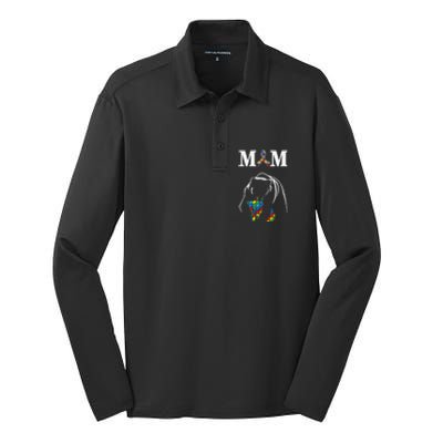 Autism Awareness Mom Proud Autistic Son Daughter Mama Bear Cool Gift Silk Touch Performance Long Sleeve Polo