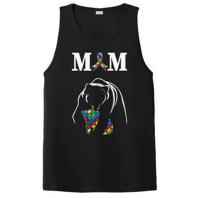 Autism Awareness Mom Proud Autistic Son Daughter Mama Bear Cool Gift PosiCharge Competitor Tank