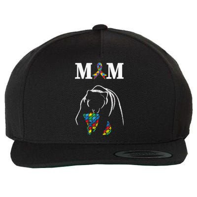 Autism Awareness Mom Proud Autistic Son Daughter Mama Bear Cool Gift Wool Snapback Cap