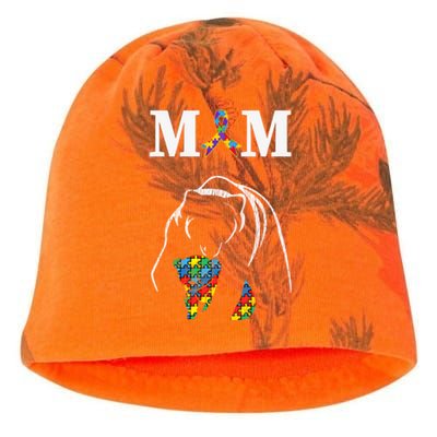 Autism Awareness Mom Proud Autistic Son Daughter Mama Bear Cool Gift Kati - Camo Knit Beanie