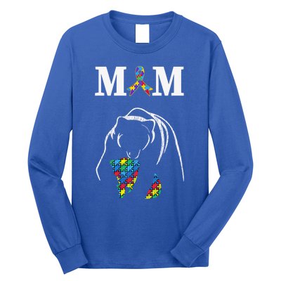 Autism Awareness Mom Proud Autistic Son Daughter Mama Bear Cool Gift Long Sleeve Shirt