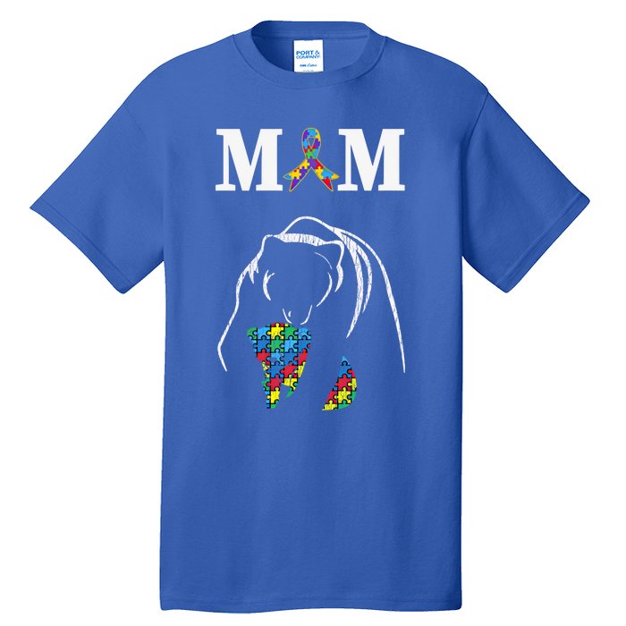 Autism Awareness Mom Proud Autistic Son Daughter Mama Bear Cool Gift Tall T-Shirt