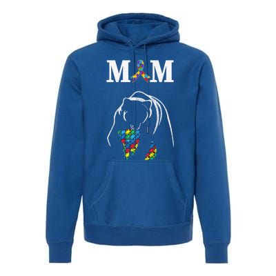 Autism Awareness Mom Proud Autistic Son Daughter Mama Bear Cool Gift Premium Hoodie